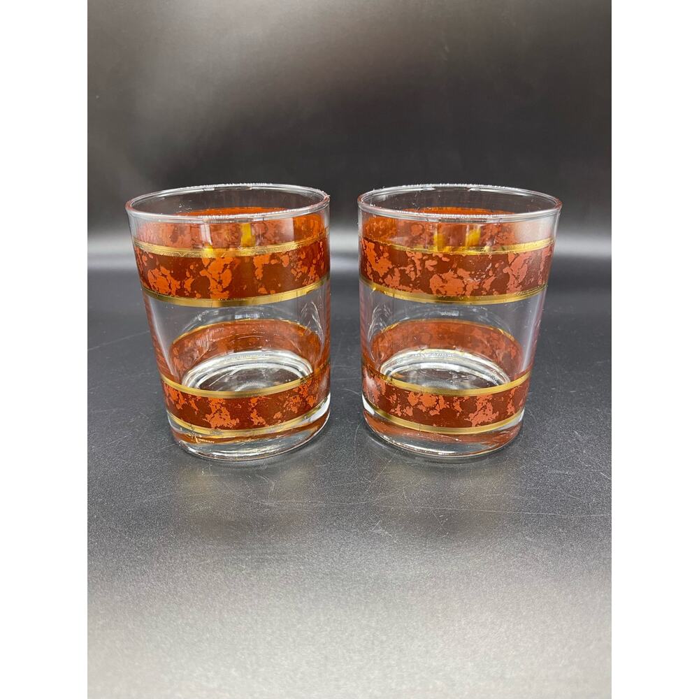 Vintage Kraftware Set of 2 Whiskey Lowball Glasses Barware